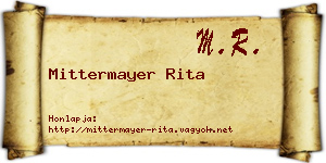 Mittermayer Rita névjegykártya